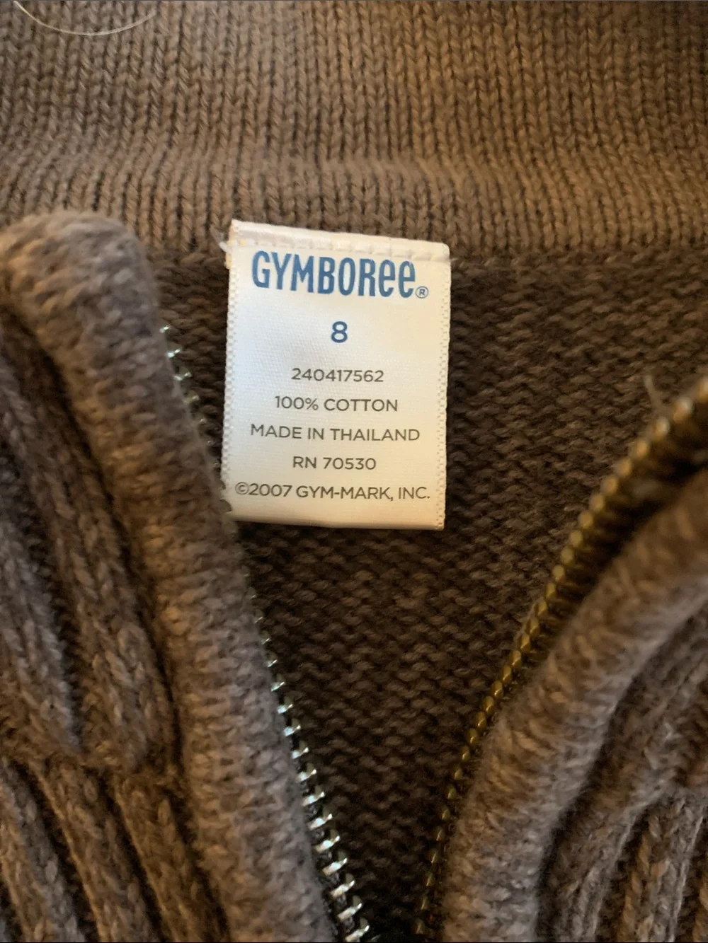 Gymboree Brown Quarter Zip Sweater 8 EUC Boys